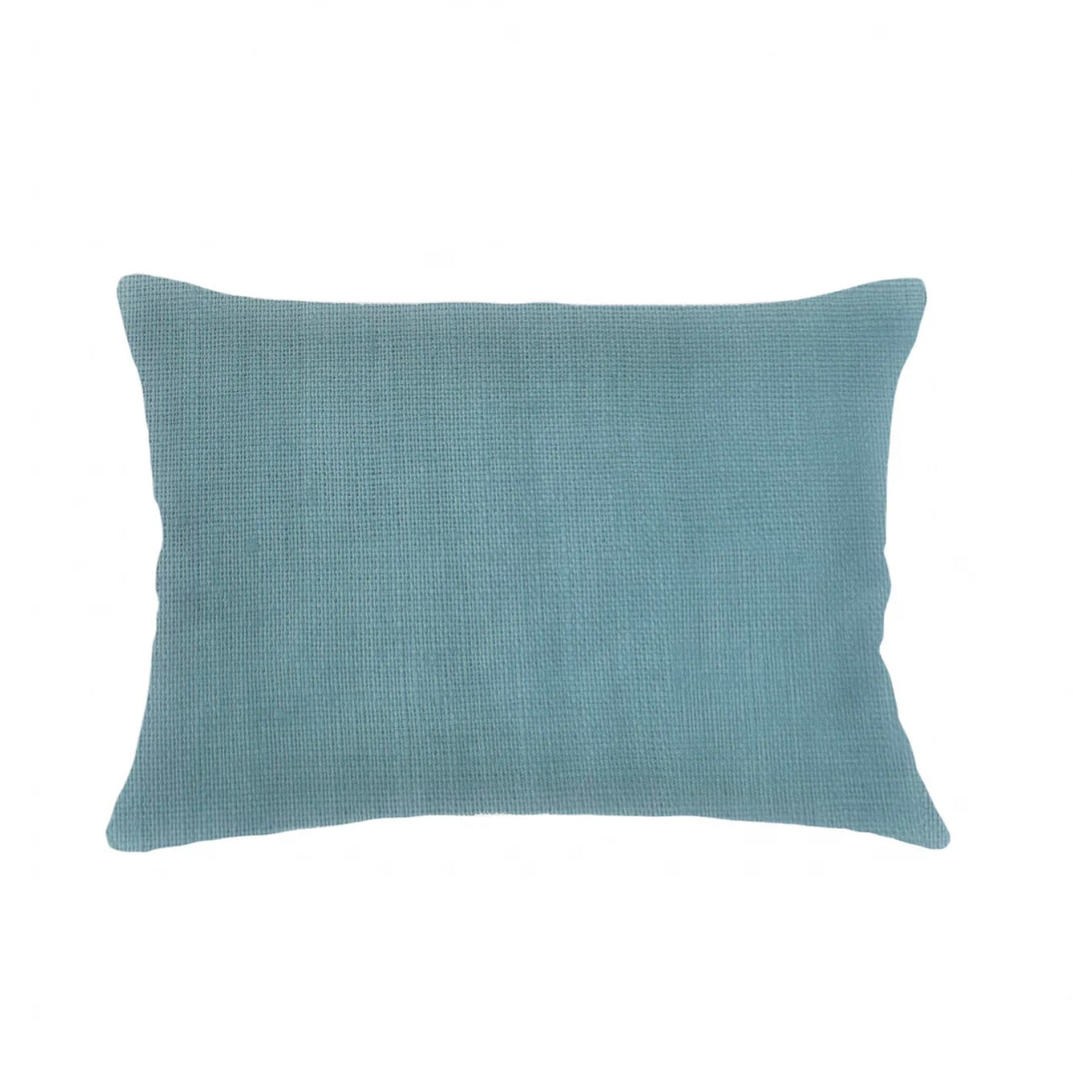 Anaya Home So Soft Linen Turquoise Lumbar Pillow 14x20 With Down Insert - Image 1