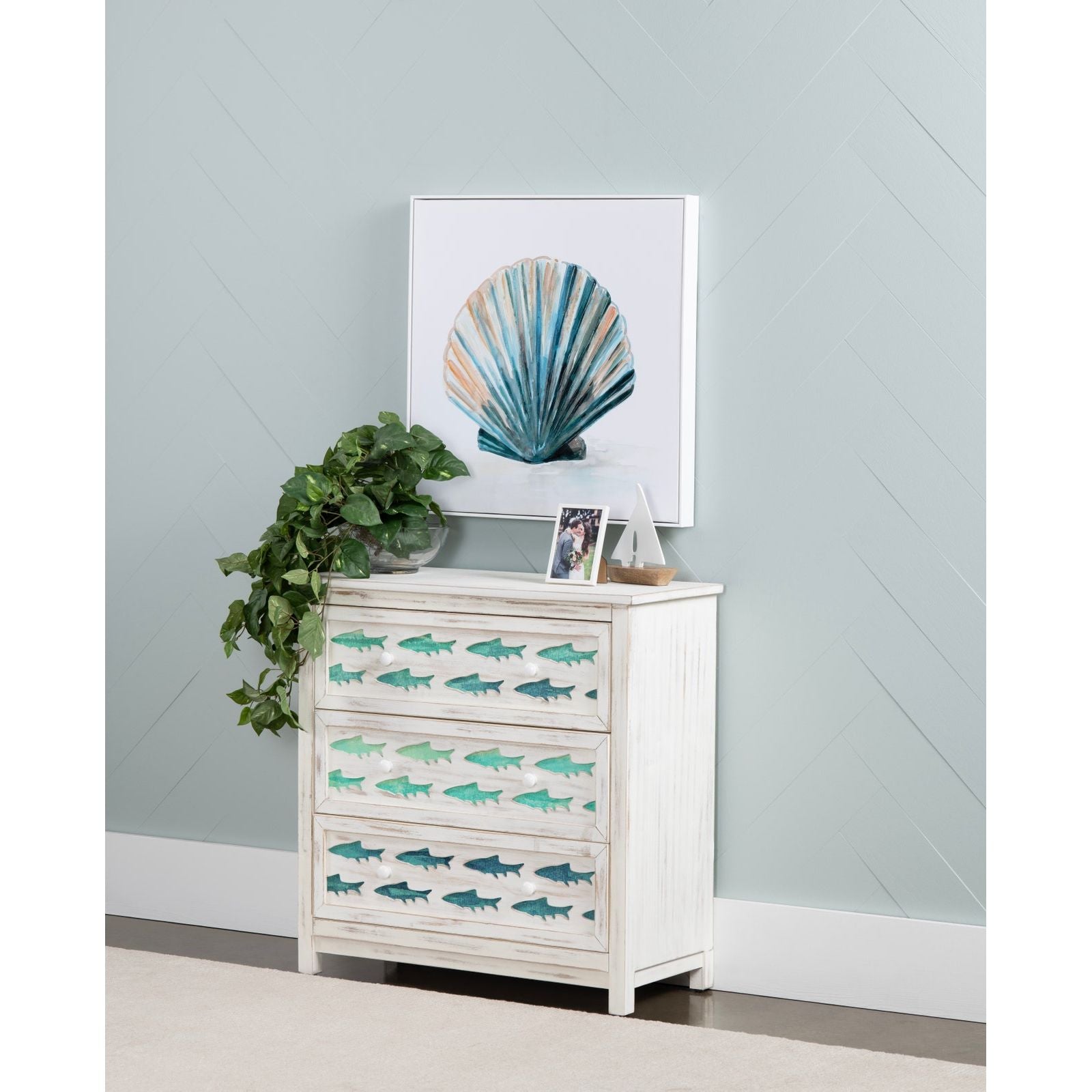 Crestview Collection Hilton Head White Wash Costal Chest - Image 2