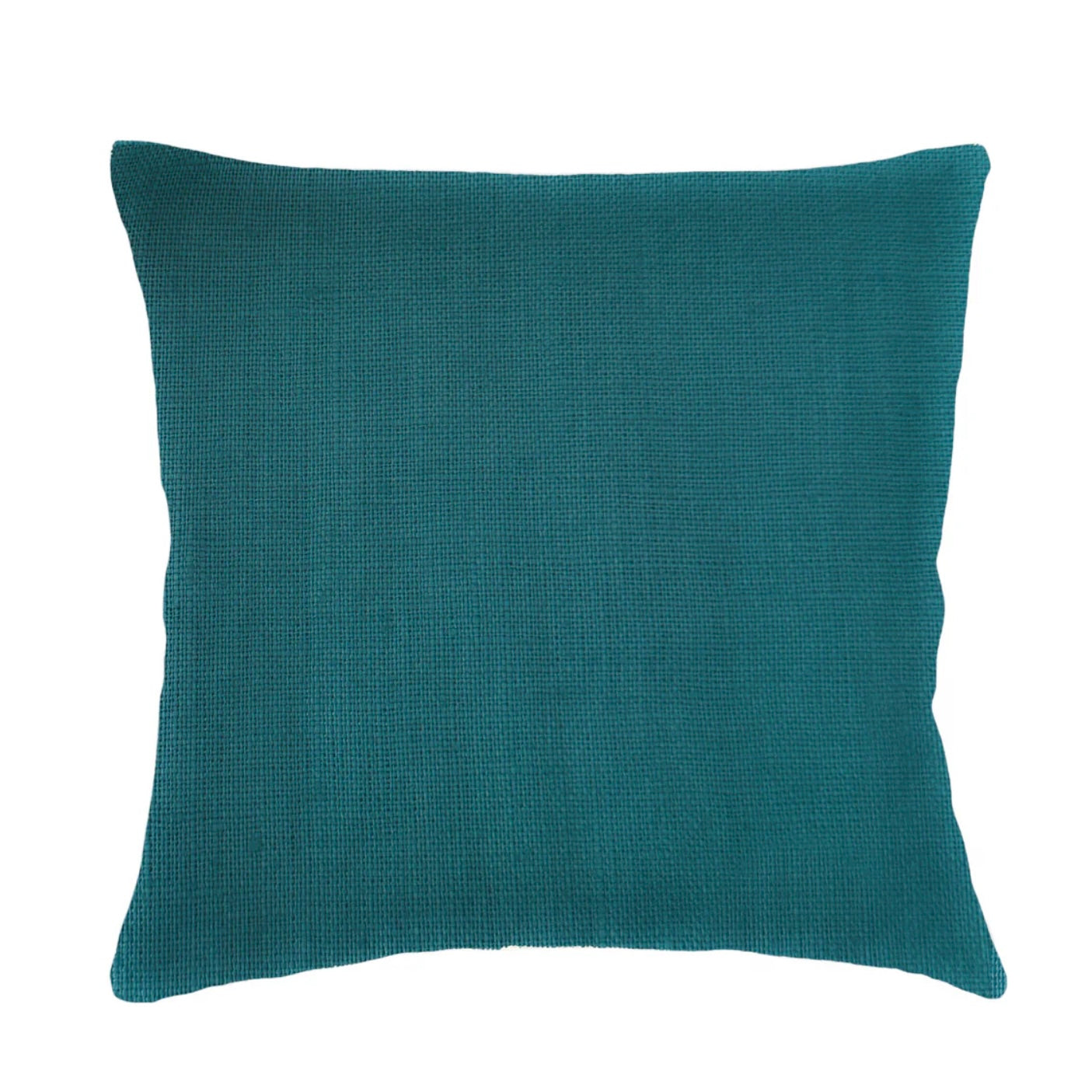 Anaya Home So Soft Linen Peacock Blue Pillow 20x20 With Down Insert - Image 1