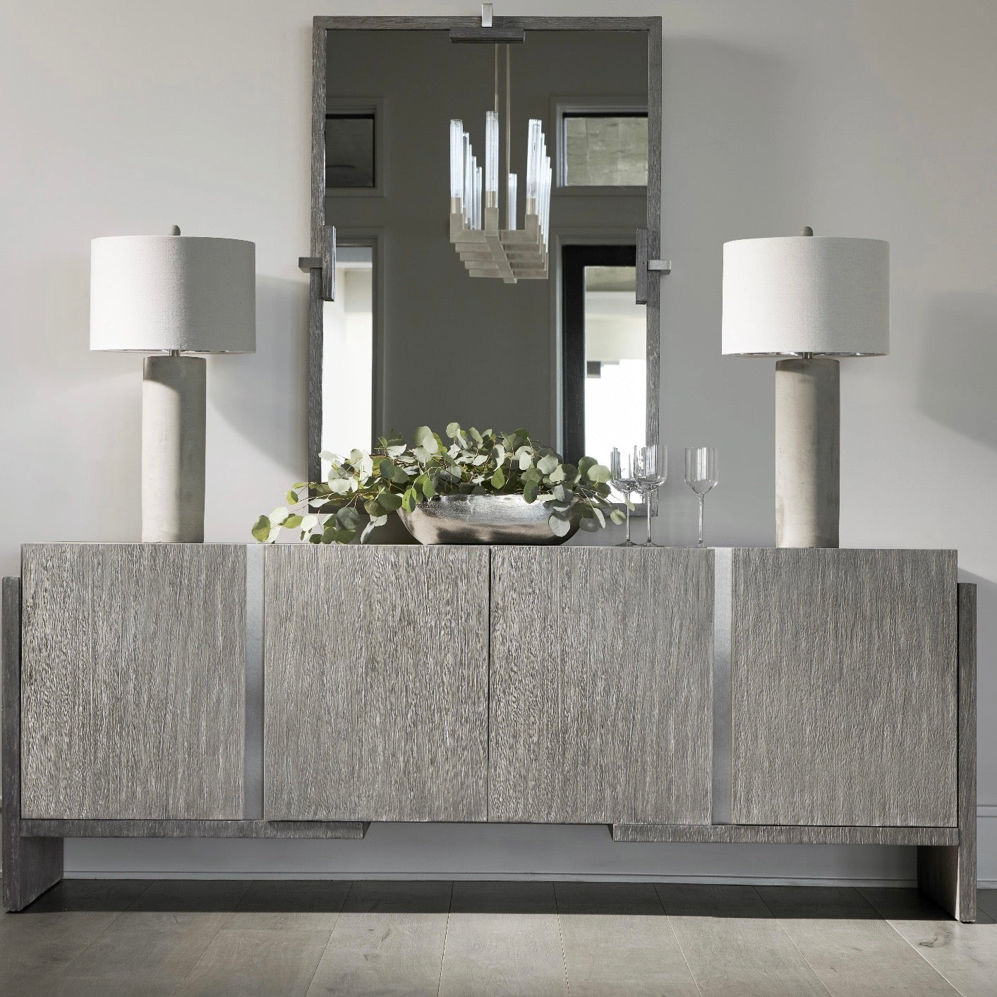 Bernhardt Foundations Collection Mirror ~ Light Shale Finish