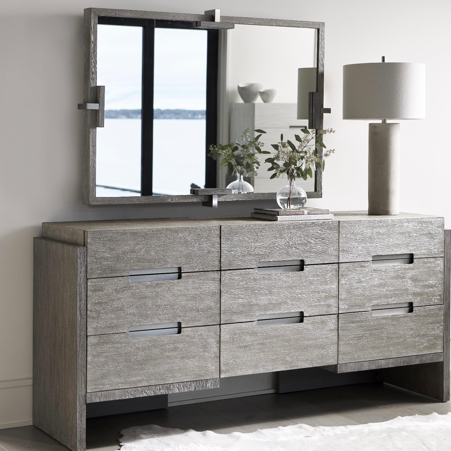Bernhardt Foundations Collection Mirror ~ Light Shale Finish - Image 2