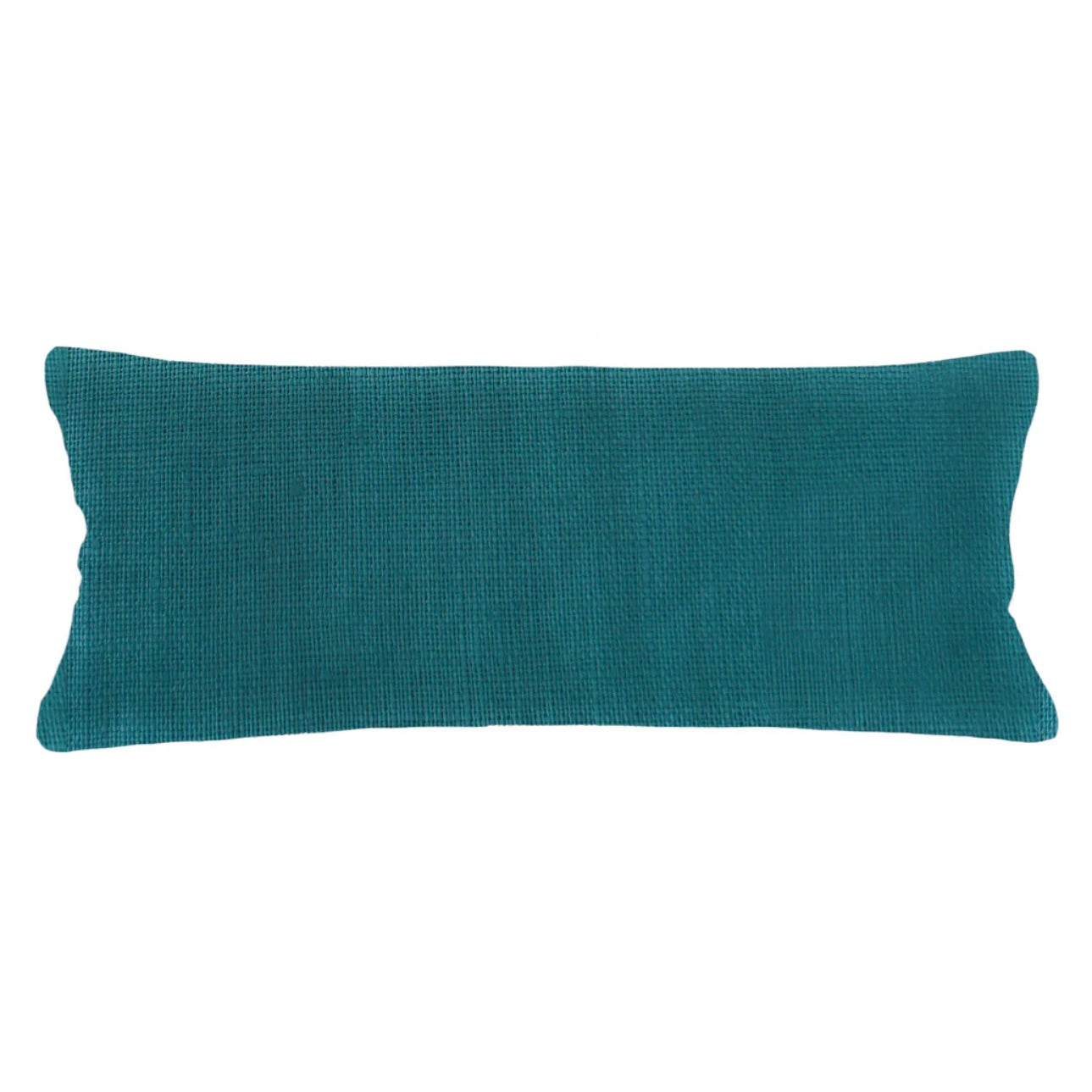 Anaya Home So Soft Linen Peacock Blue Lumbar Pillow 14x40 With Down Insert - Image 1