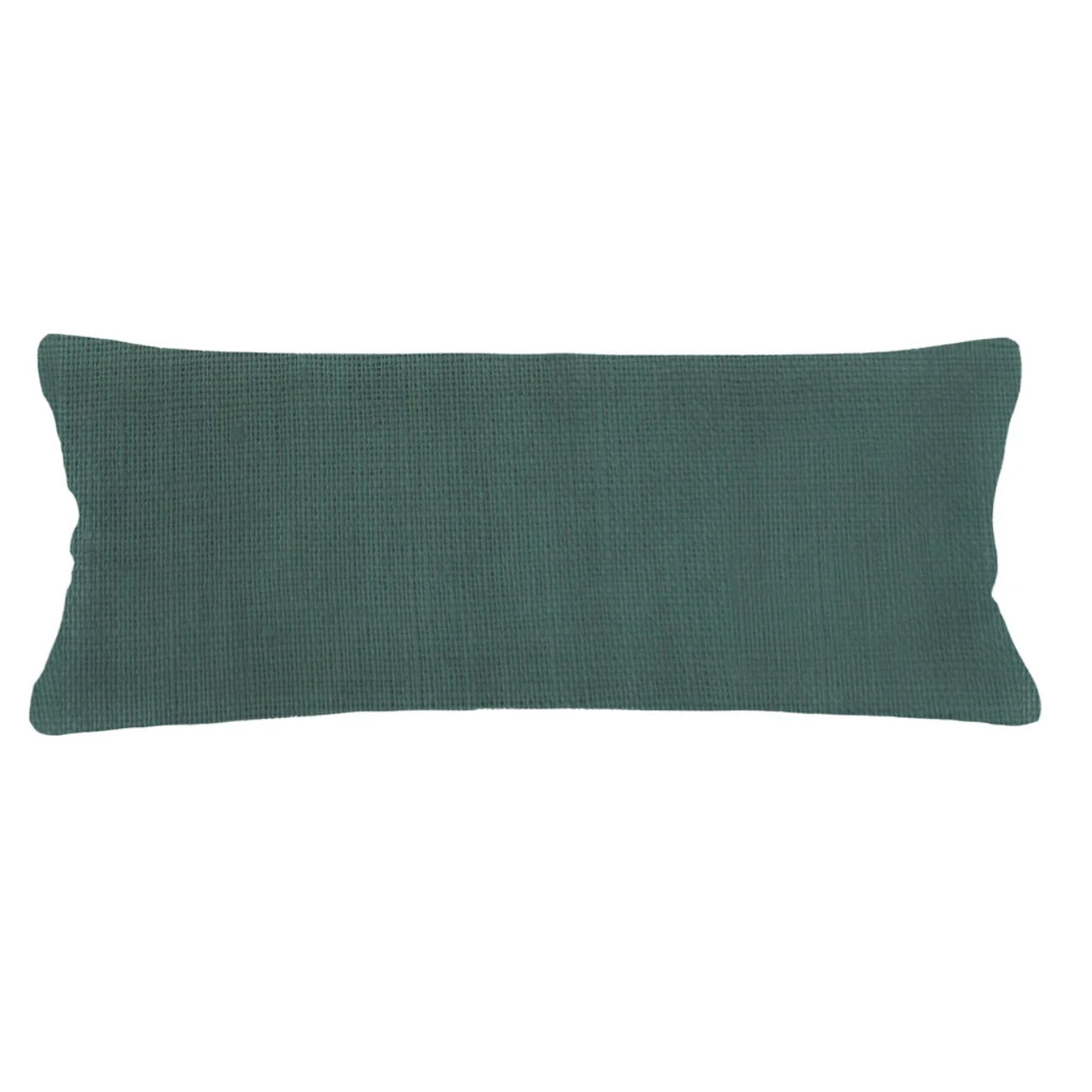 Anaya Home So Soft Linen Emerald Green Lumbar Pillow 14x40 With Down Insert - Image 1
