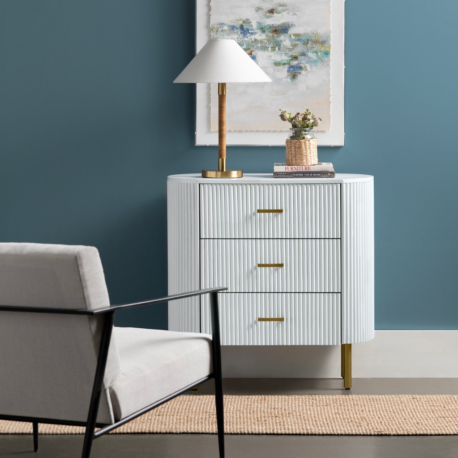 Crestview Collection Astoria White Three Drawer Chest - Image 1