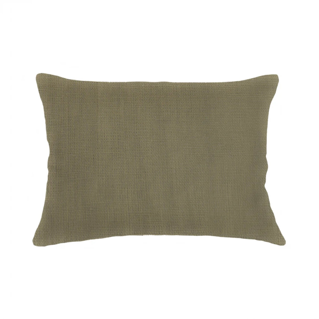 Anaya Home So Soft Linen Olive Green Lumbar Pillow 14x20 With Down Insert - Image 1
