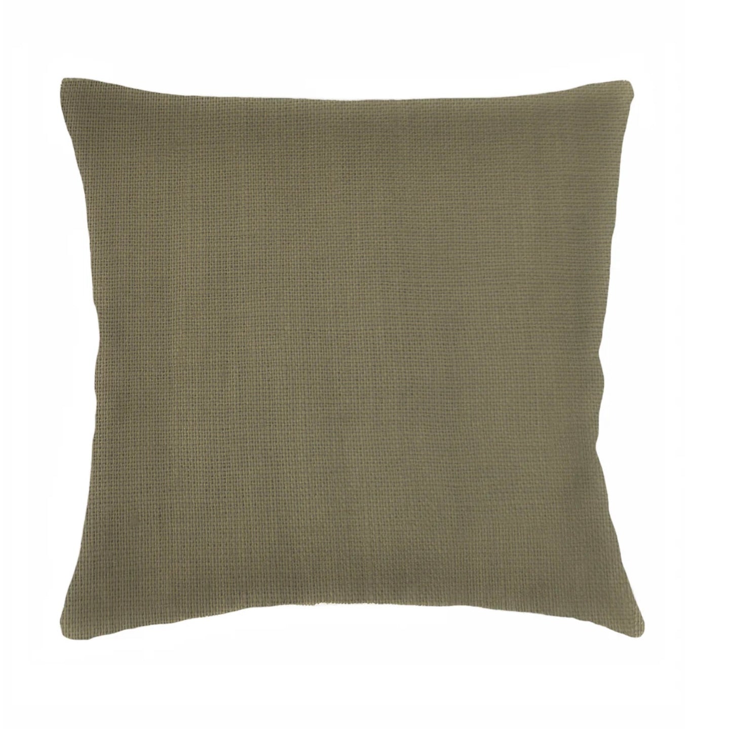 Anaya Home So Soft Linen Olive Green Pillow 20x20 With Down Insert - Image 1