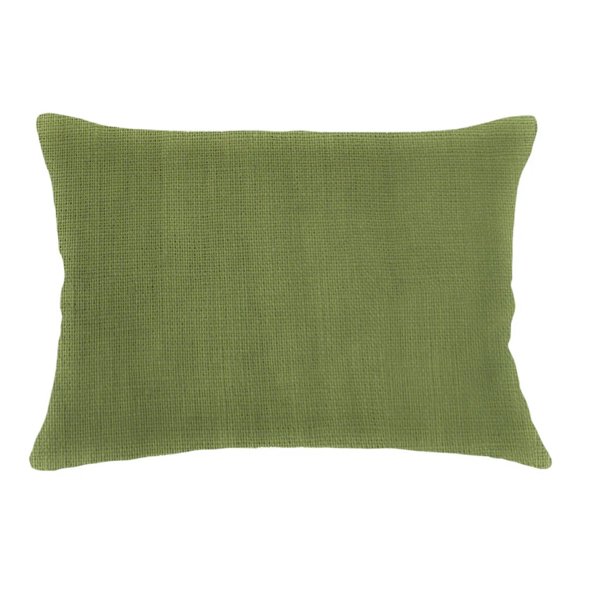 Anaya Home So Soft Linen Pure Green Lumbar Pillow 14x20 With Down Insert - Image 1