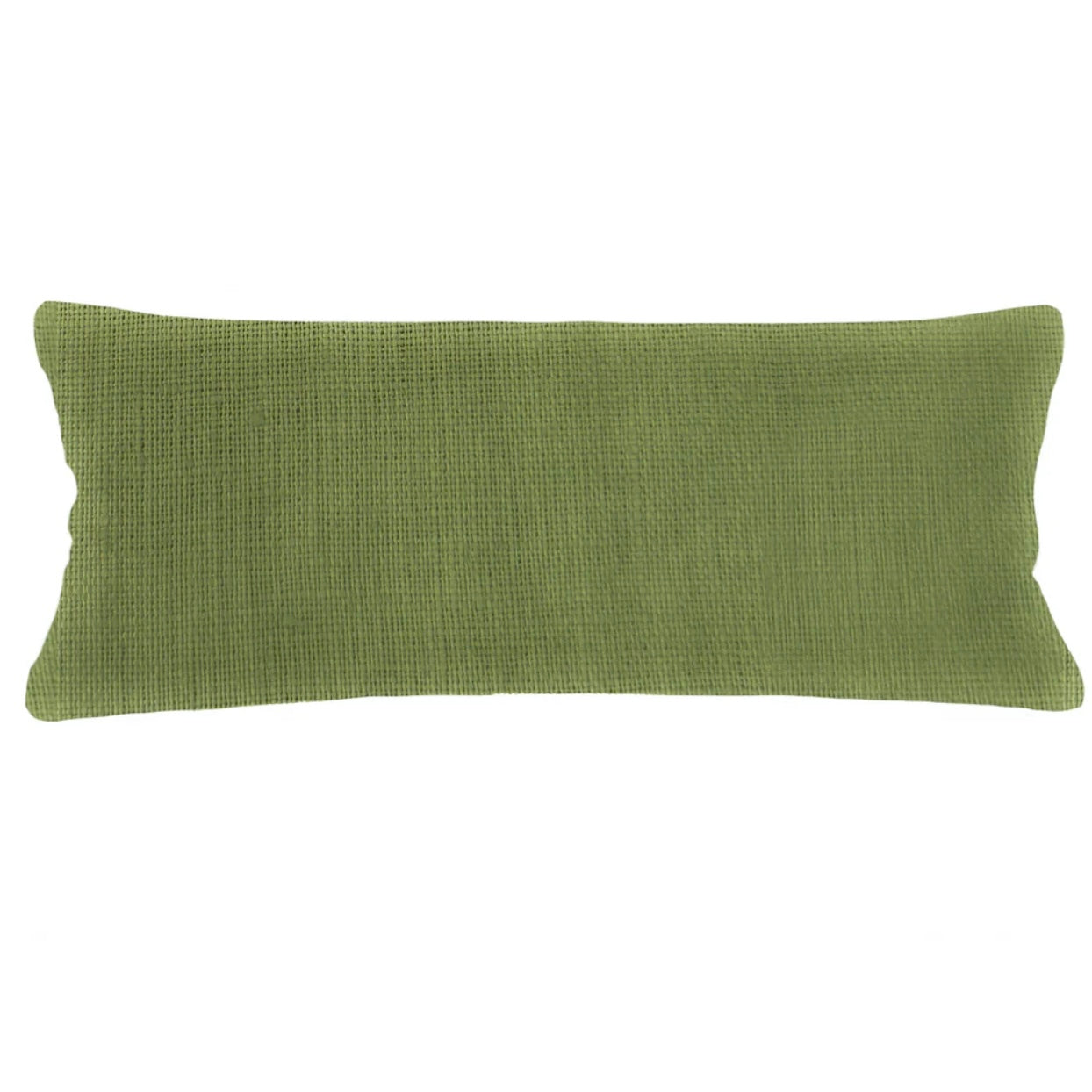 Anaya Home So Soft Linen Pure Green Lumbar Pillow 14x40 With Down Insert - Image 1