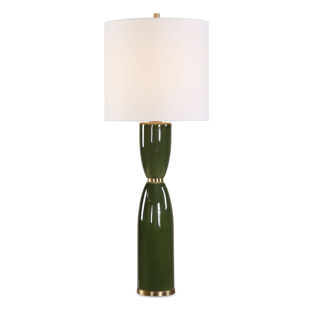 Uttermost Nacua Hourglass Shaped Deep Green Table Lamp - Image 3