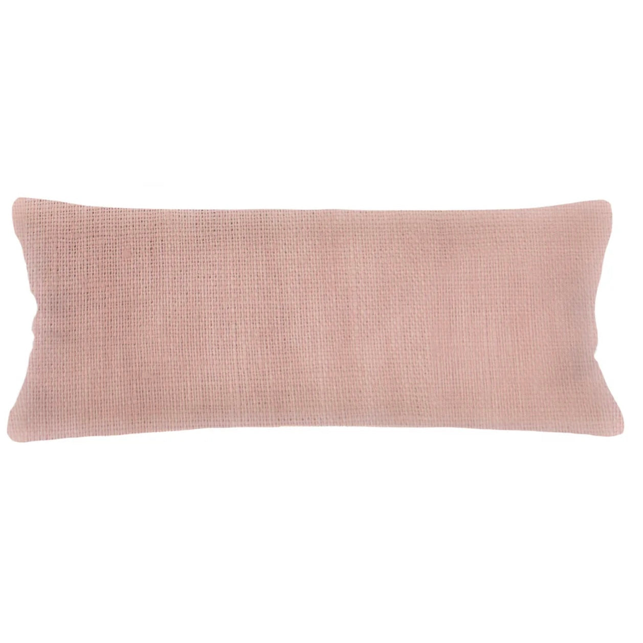 Anaya Home So Soft Linen Rose Pink Lumbar Pillow 14x40 With Down Insert - Image 1