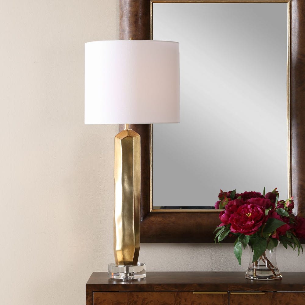 Uttermost Octavio Warm Gold Leaf Table Lamp - Image 1