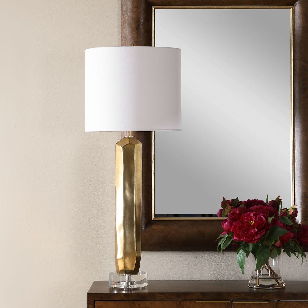 Uttermost Octavio Warm Gold Leaf Table Lamp - Image 2