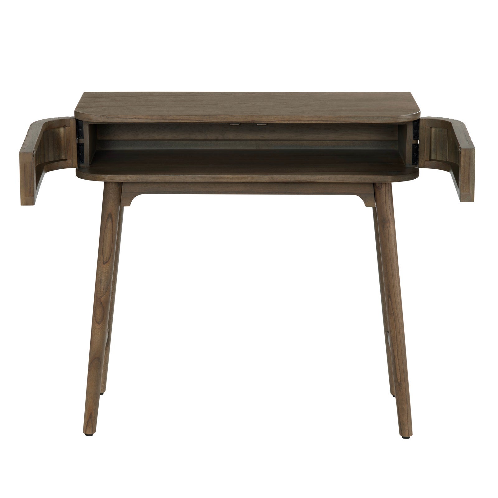 Crestview Collection Chaplin Mindi Wood 2-Door Brown Writing Desk - Image 3