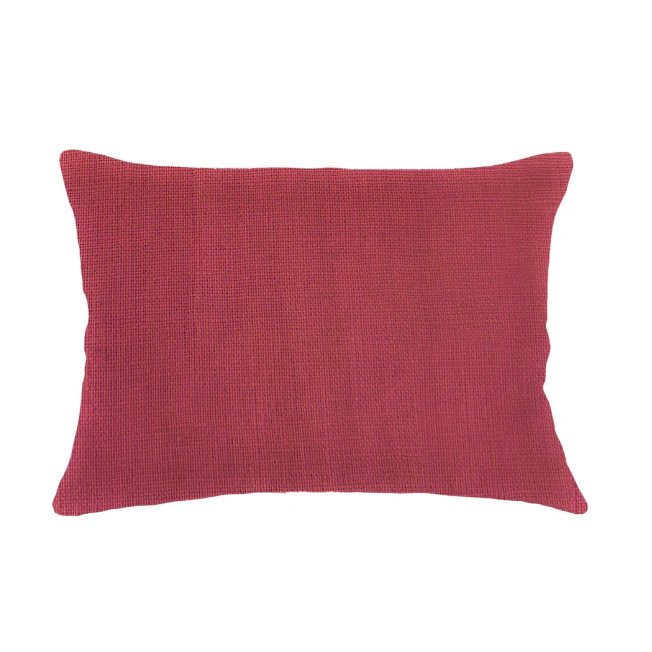 Anaya Home So Soft Linen Red Lumbar Pillow 14x20 With Down Insert - Image 1
