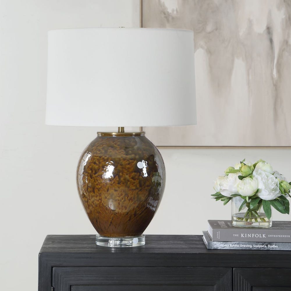 Uttermost Rye Rust Brown Glazed Table Lamp - Image 2