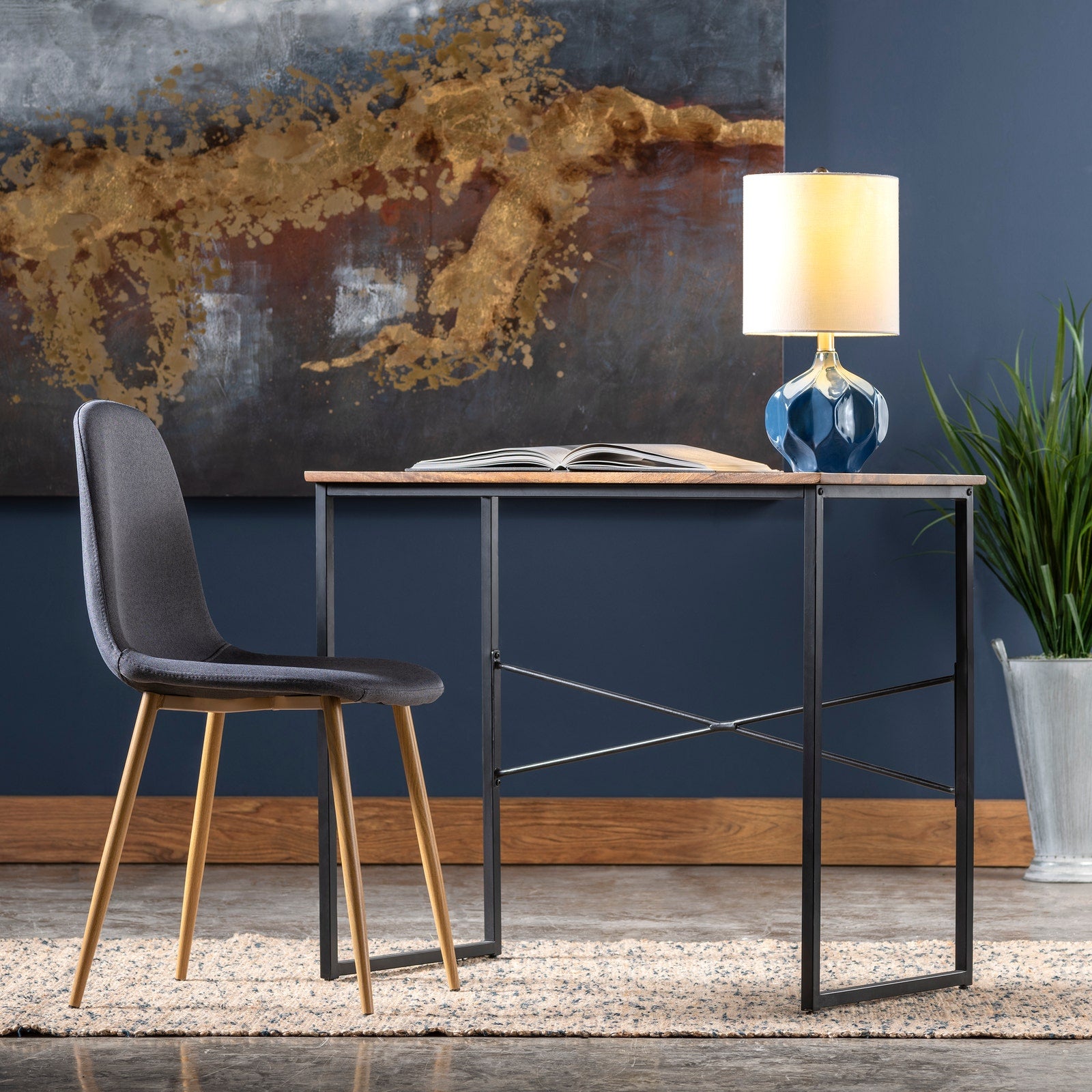 Crestview Collection Erik Solid Mango And Iron Brown Writing Desk