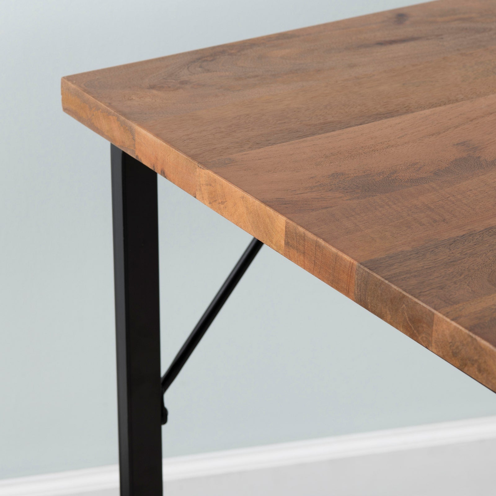 Crestview Collection Brady Solid Mango And Iron Brown Writing Desk - Image 2