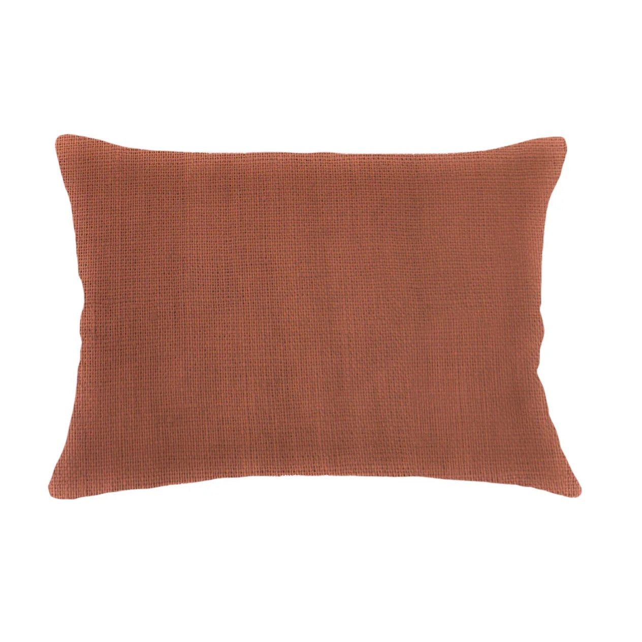Anaya Home So Soft Linen Rustic Orange Lumbar Pillow 14x20 With Down Insert - Image 1