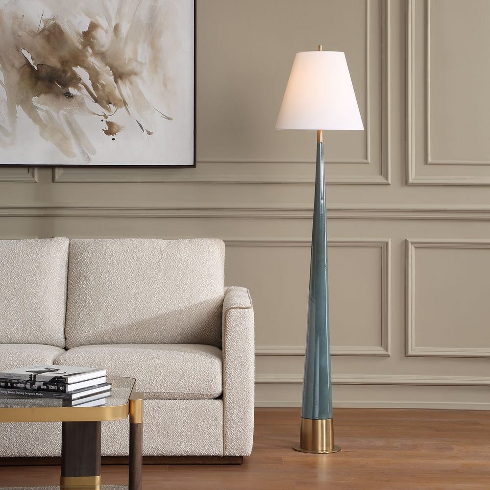 Uttermost Riccardi Smokey Blue Glazed Floor Lamp - Image 1