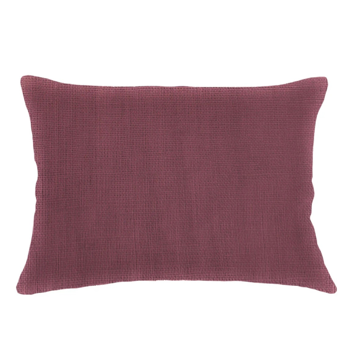 Anaya Home So Soft Linen Maroon Lumbar Pillow 14x20 With Down Insert - Image 1