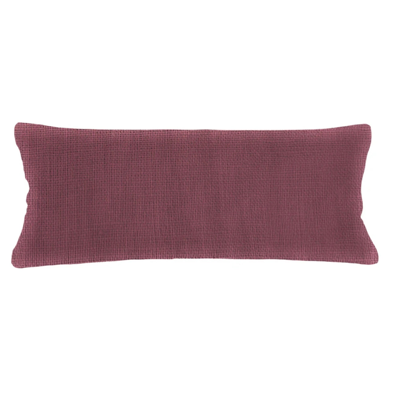 Anaya Home So Soft Linen Maroon Lumbar Pillow 14x40 With Down Insert - Image 1