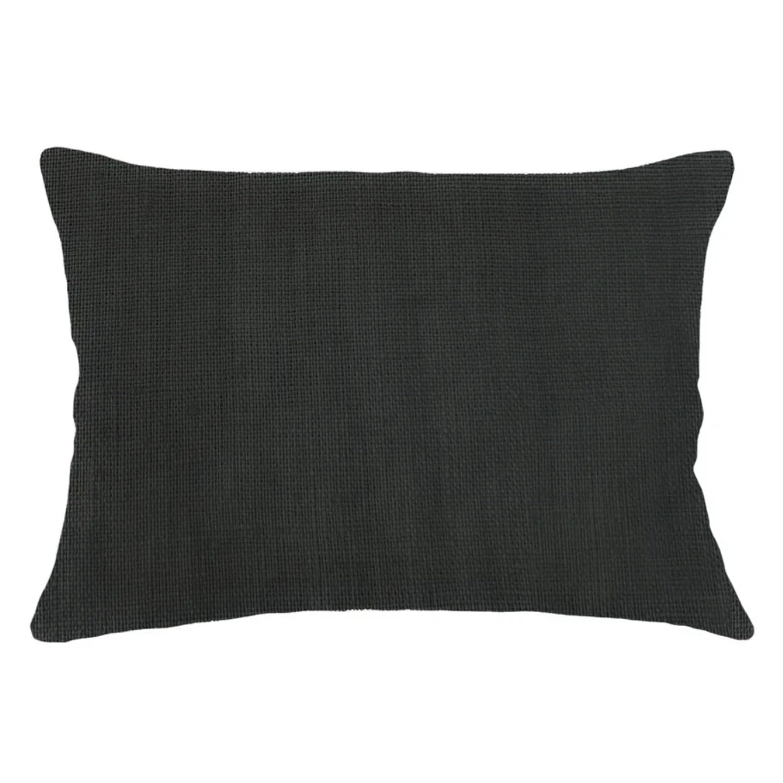 Anaya Home So Soft Linen Black Lumbar Pillow 14×20 With Down Insert