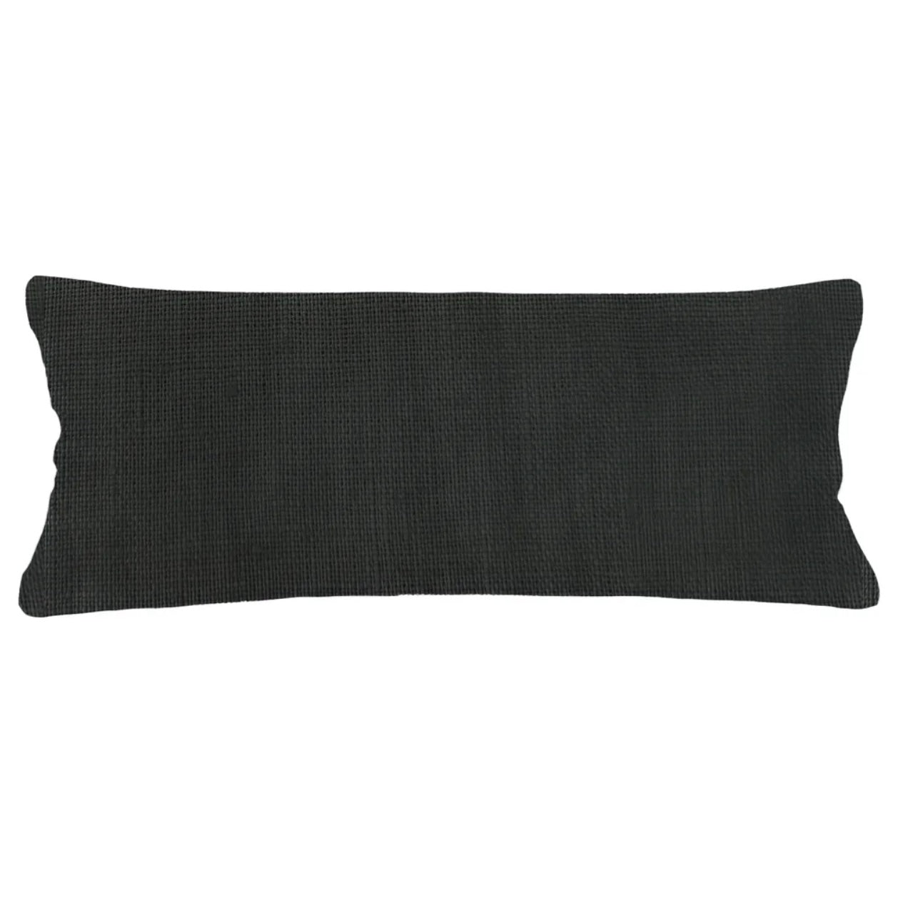 Anaya Home So Soft Linen Black Lumbar Pillow 14×40 With Down Insert