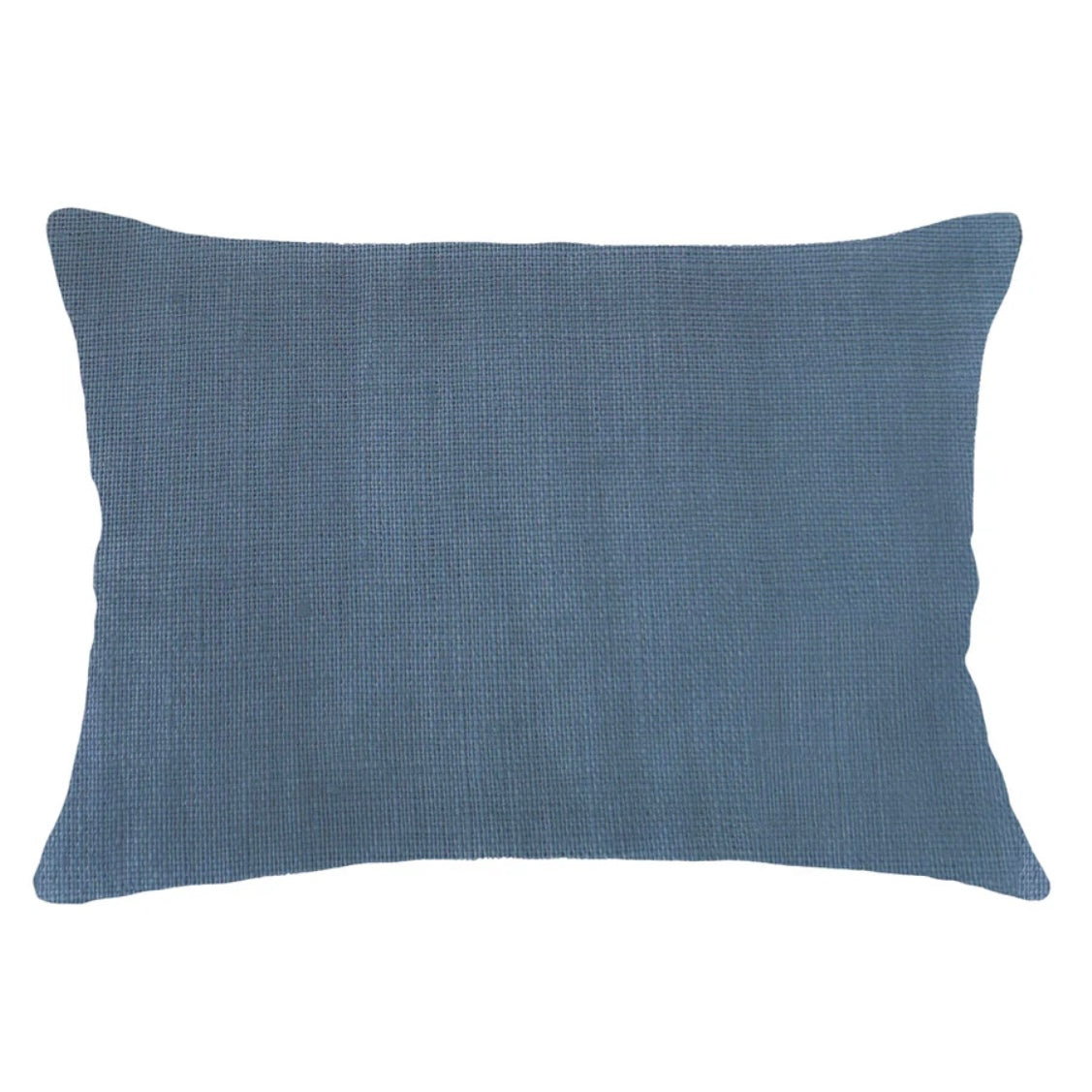 Anaya Home So Soft Linen Marine Blue Lumbar Pillow 14x20 With Down Insert - Image 1
