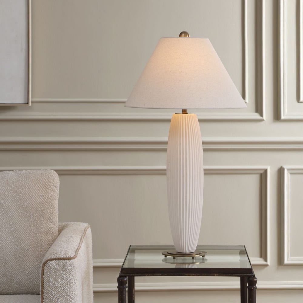 Uttermost Brinsley Finished In Warm Alabaster Table Lamp - Image 1