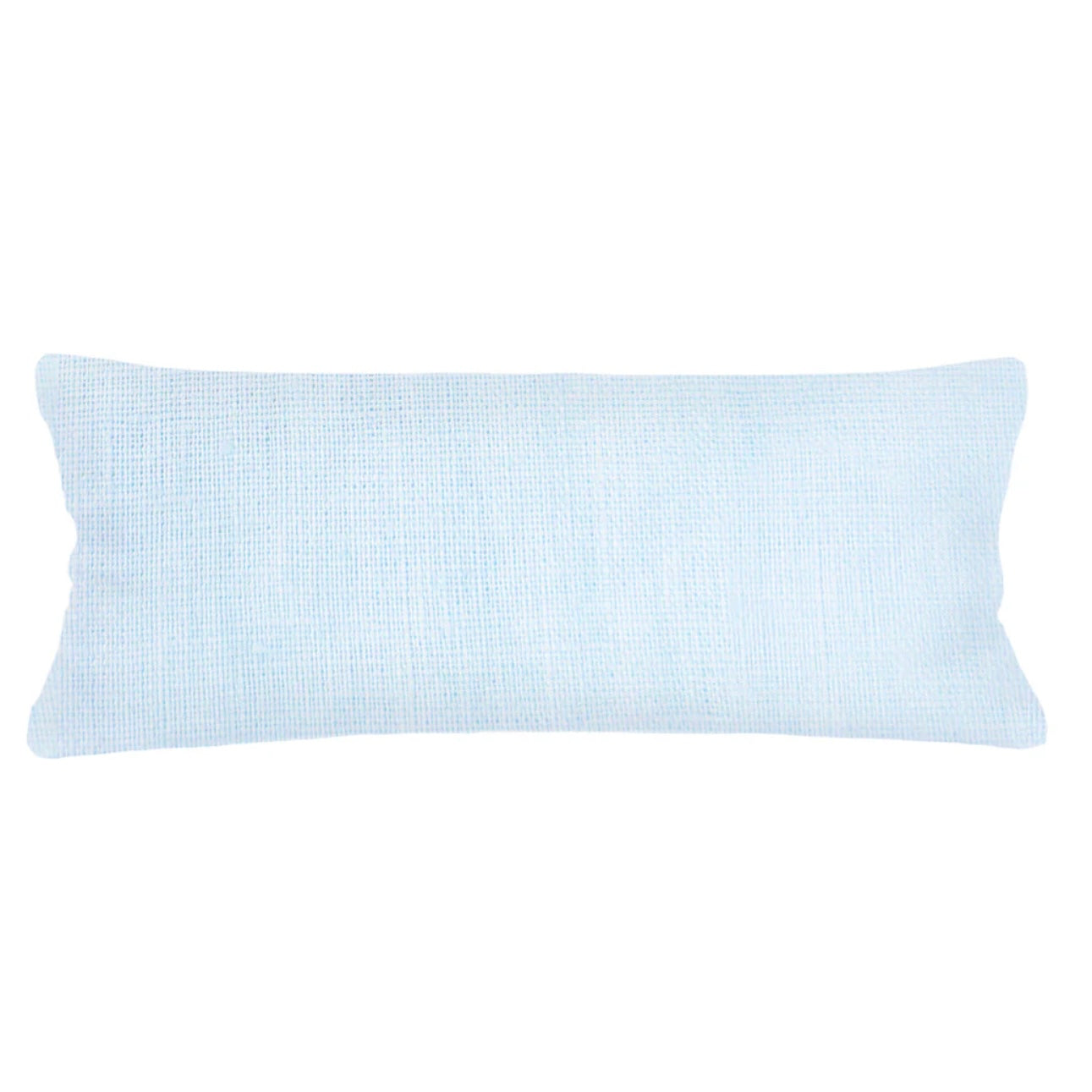 Anaya Home So Soft Linen Sky Blue Lumbar Pillow 14x40 With Down Insert - Image 1