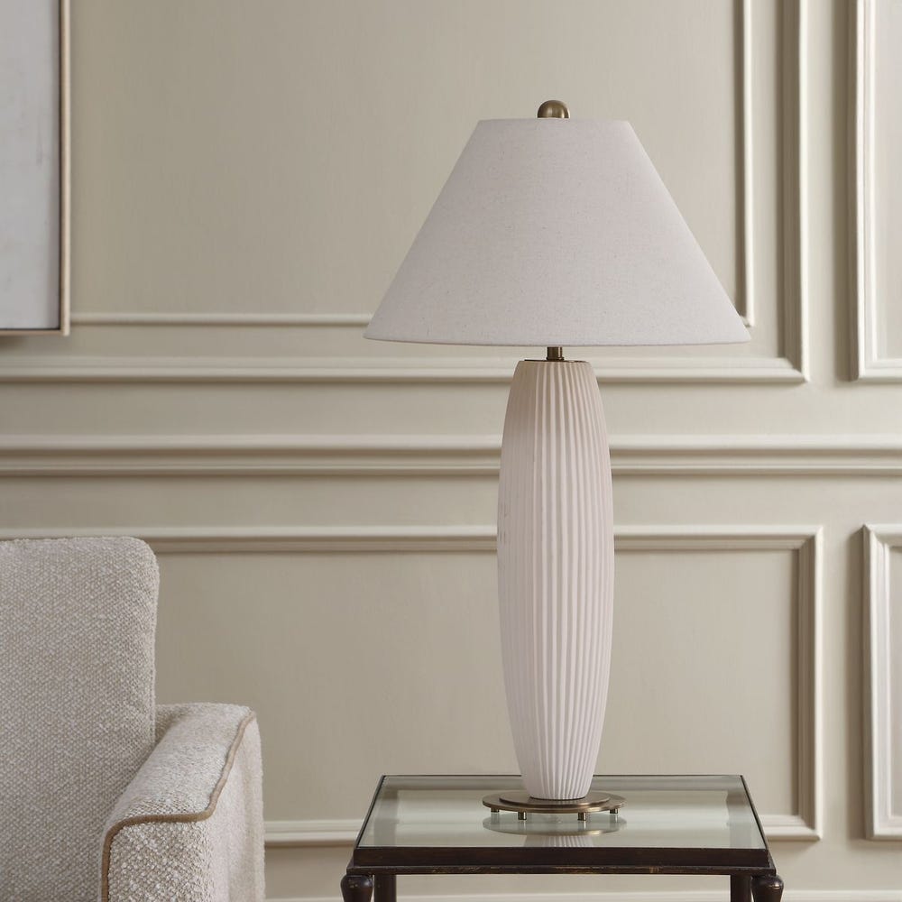 Uttermost Brinsley Finished In Warm Alabaster Table Lamp - Image 2