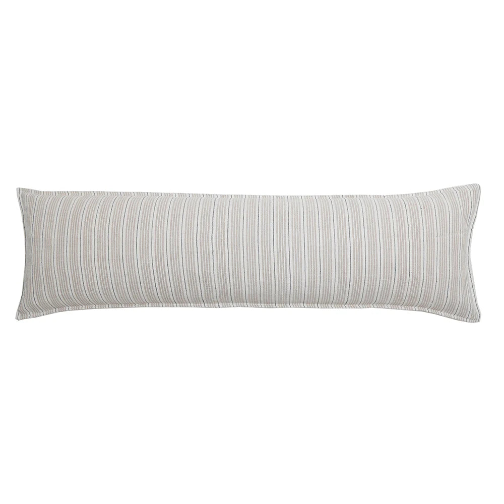 Pom Pom at Home Newport Striped Linen Body Pillow with Insert ~ 18 x 60 - Image 1