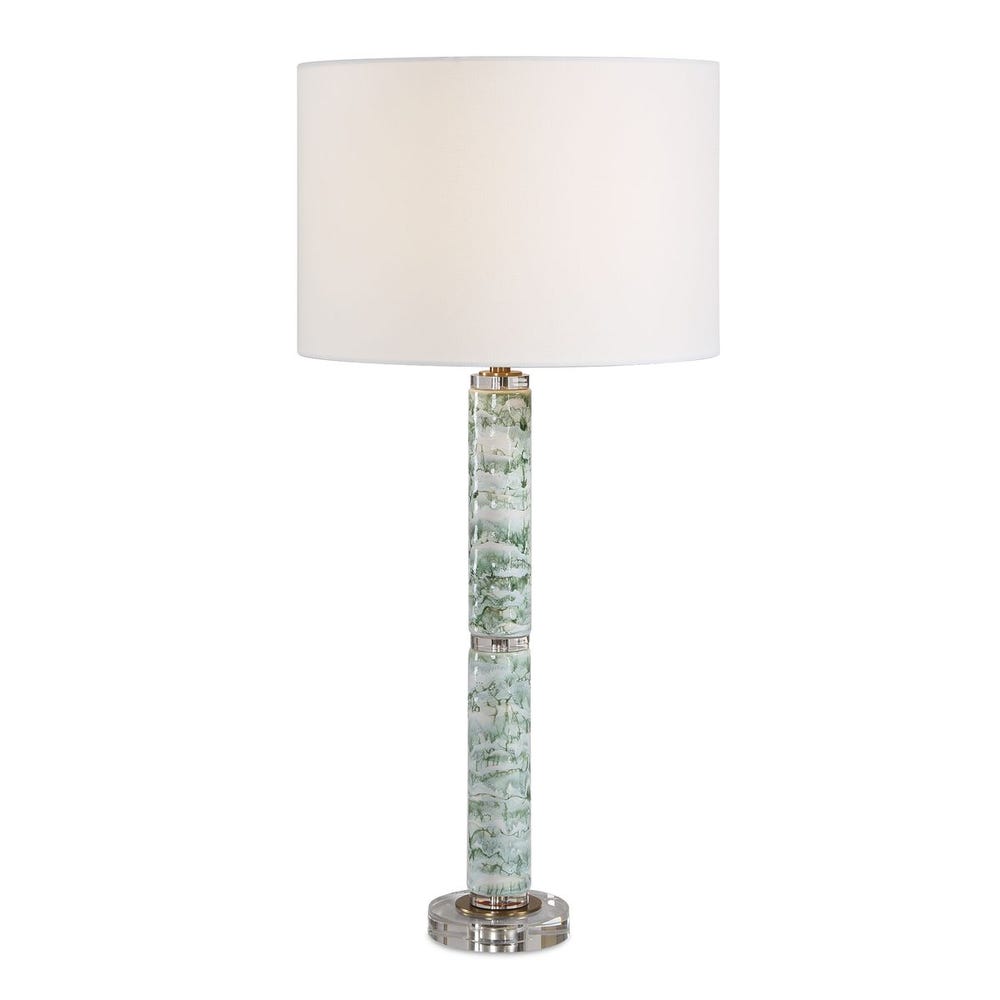 Uttermost Jameis Green And White Marbled Table Lamp - Image 3