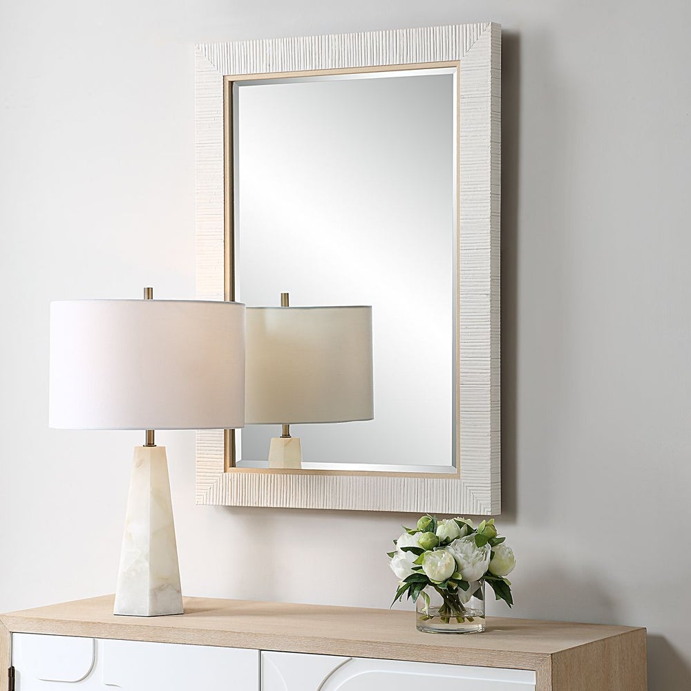 Casa Bella Living Costal White Rattan Mirror - Image 2