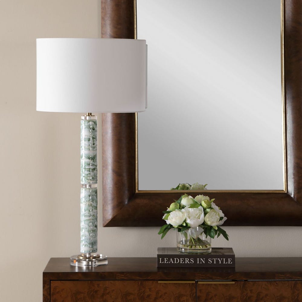 Uttermost Jameis Green And White Marbled Table Lamp - Image 2