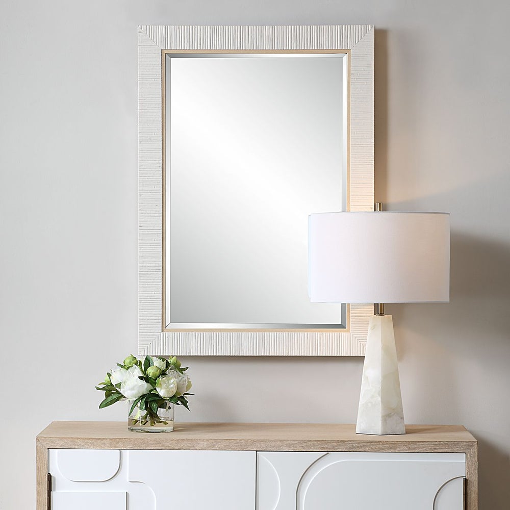 Casa Bella Living Costal White Rattan Mirror
