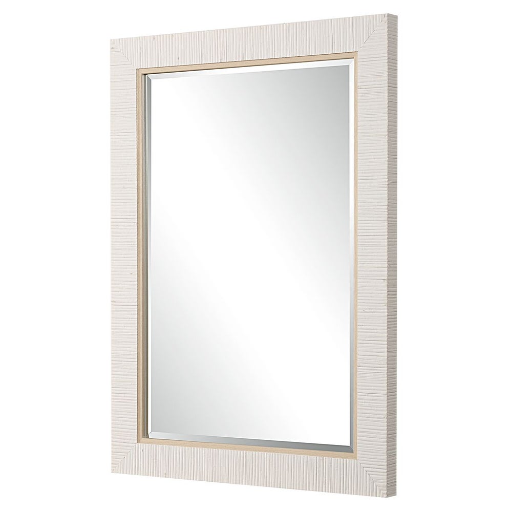 Casa Bella Living Costal White Rattan Mirror - Image 3