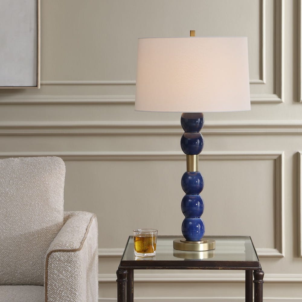 Uttermost Bellore Denim Blue Glazed Table Lamp - Image 1