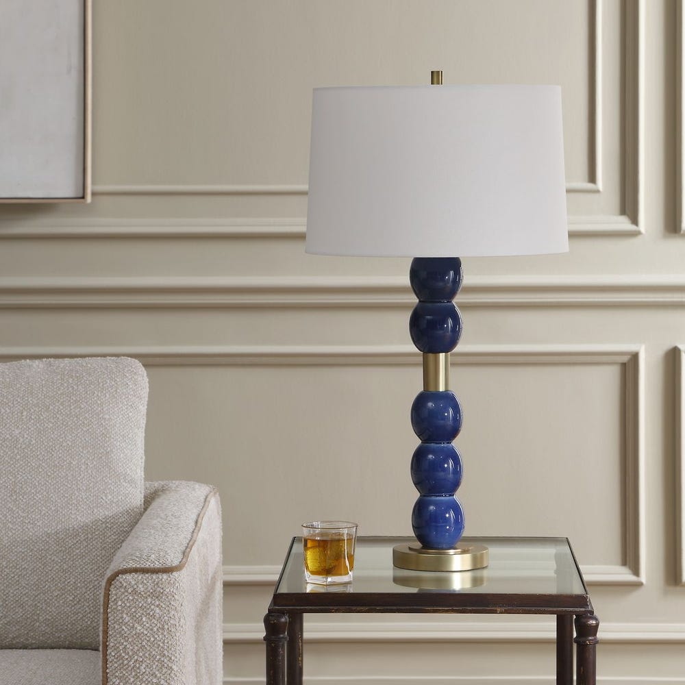 Uttermost Bellore Denim Blue Glazed Table Lamp - Image 2