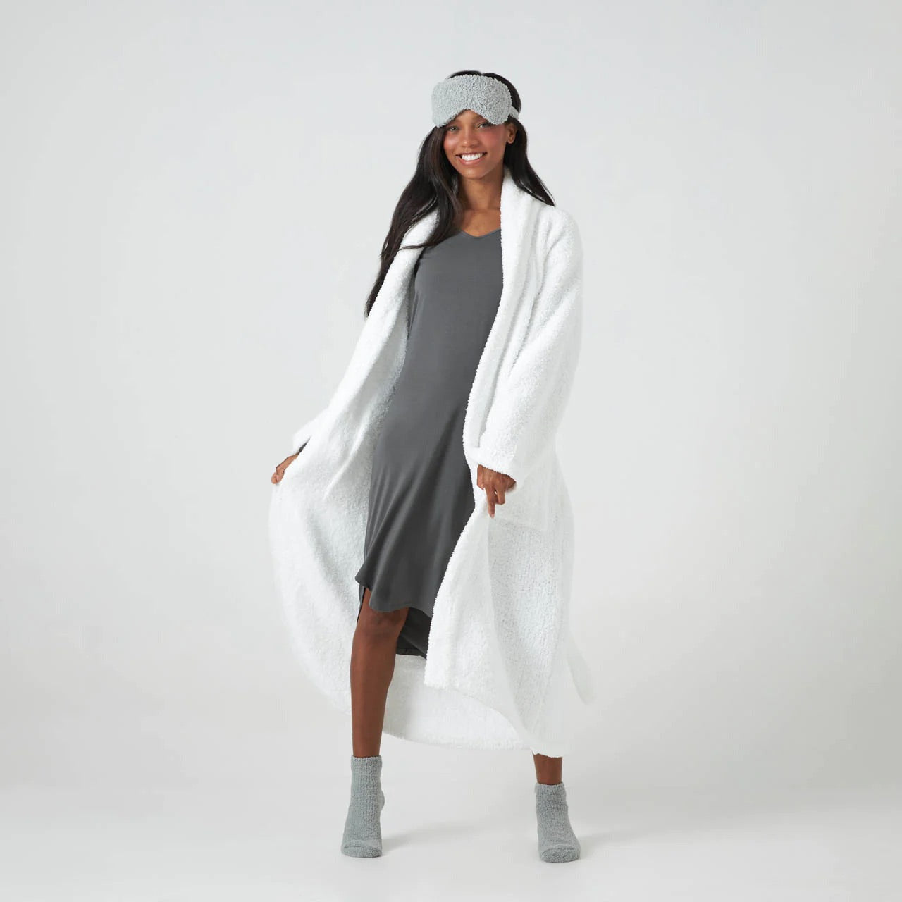 Kashwere Ultra Plush White Signature Shawl Collar Robe ~ Small / Medium - Image 1