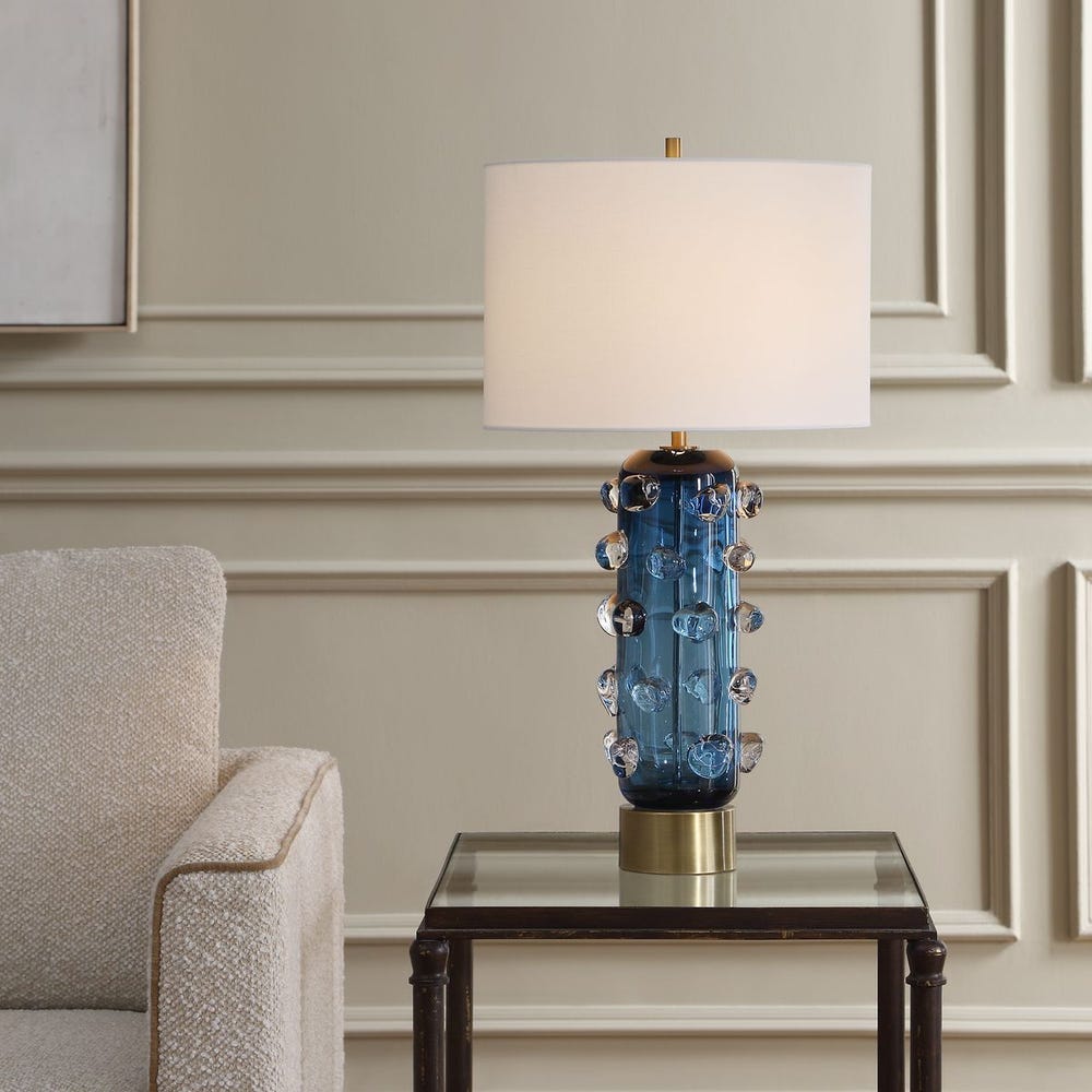 Uttermost Aura Blue Glass Table Lamp - Image 1
