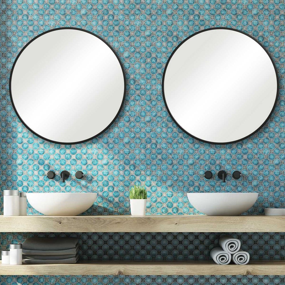 Casa Bella Living Modern Matte Black Round Mirror - Image 3