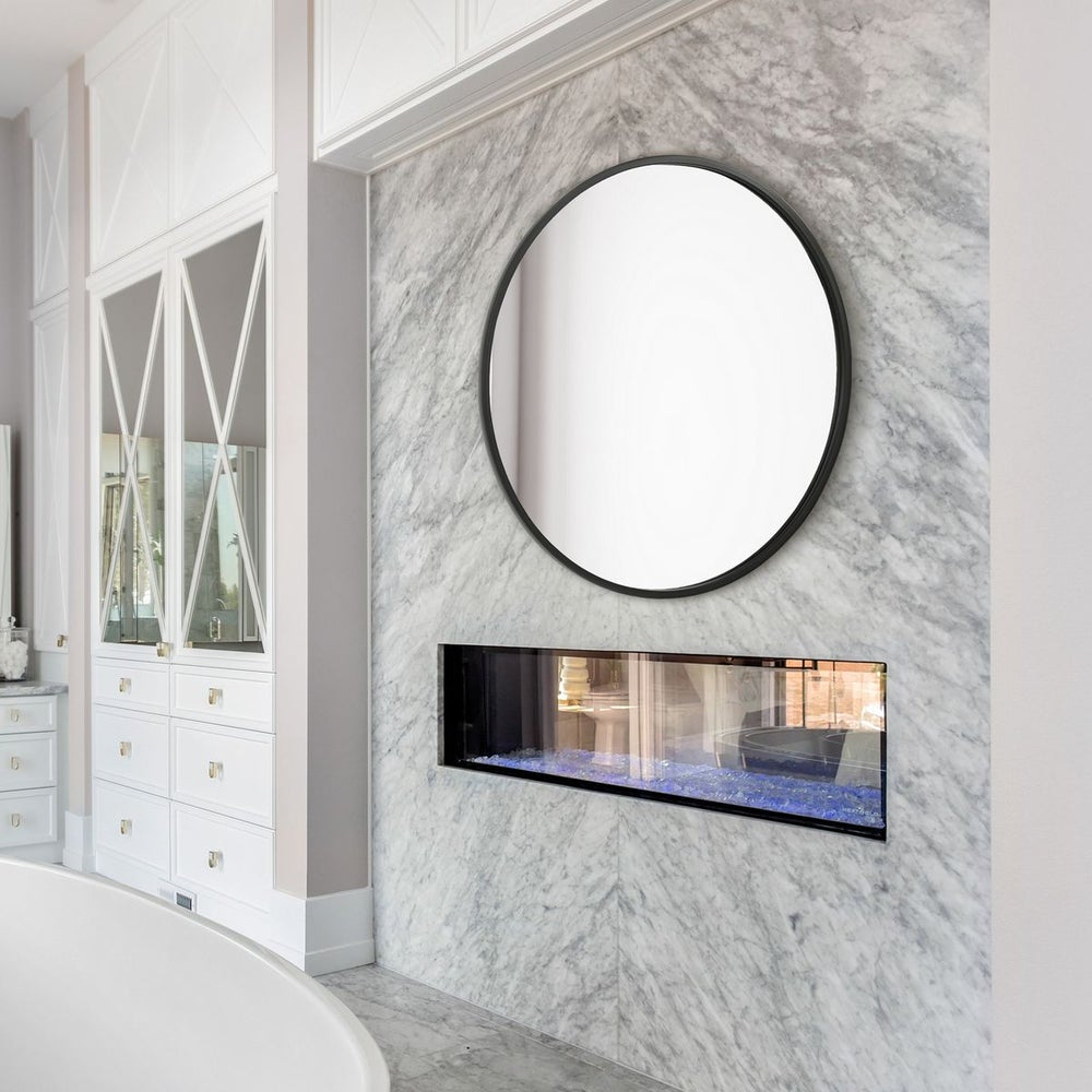 Casa Bella Living Perfect Matte Black Round Mirror - Image 1