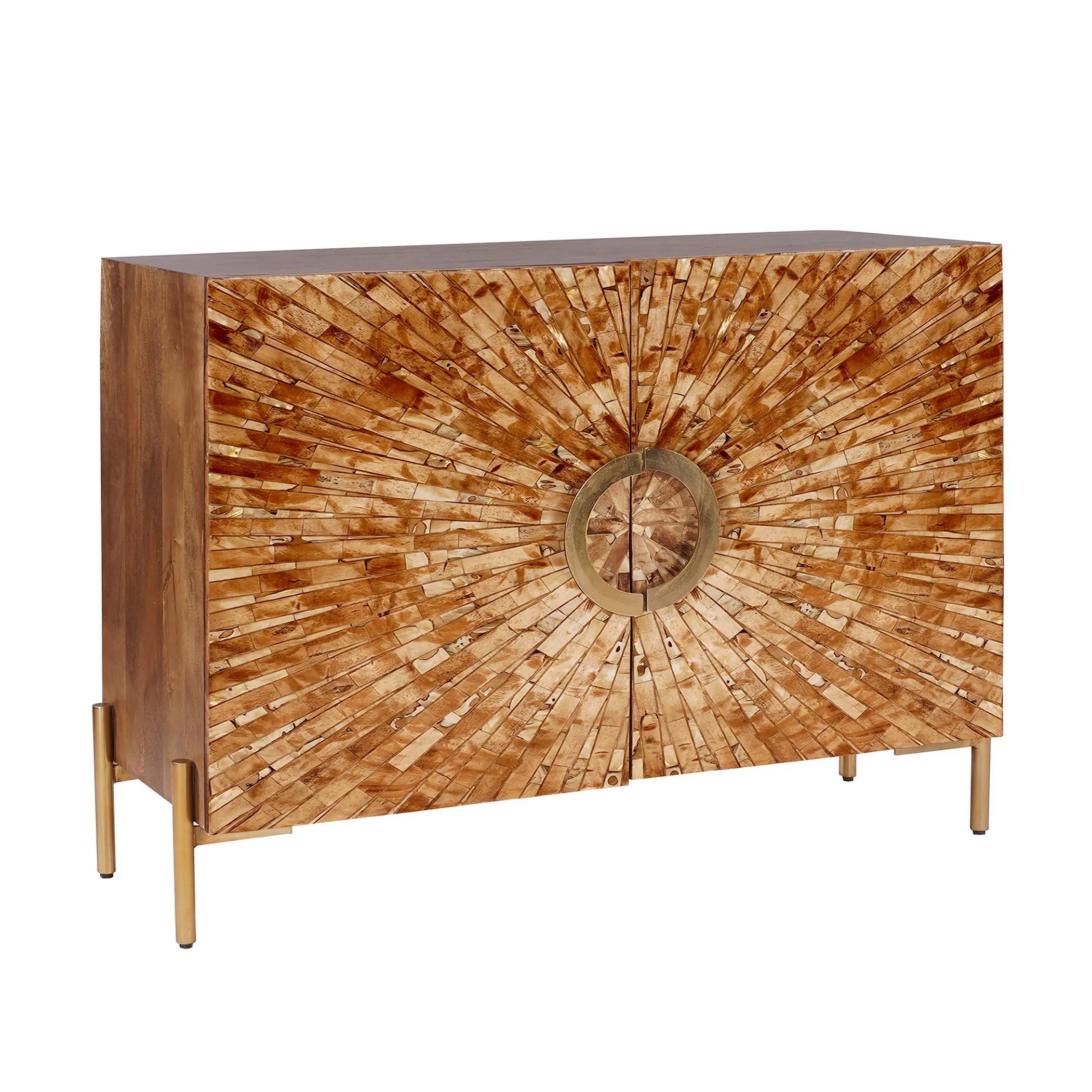 Crestview Collection Safari Bone Inlay 2- Door Cabinet
