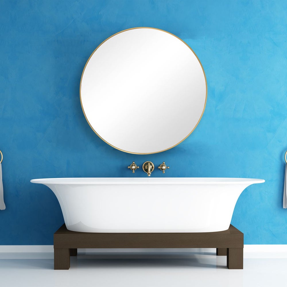 Casa Bella Living Clean And Simple Brushed Gold Round Mirror - Image 3