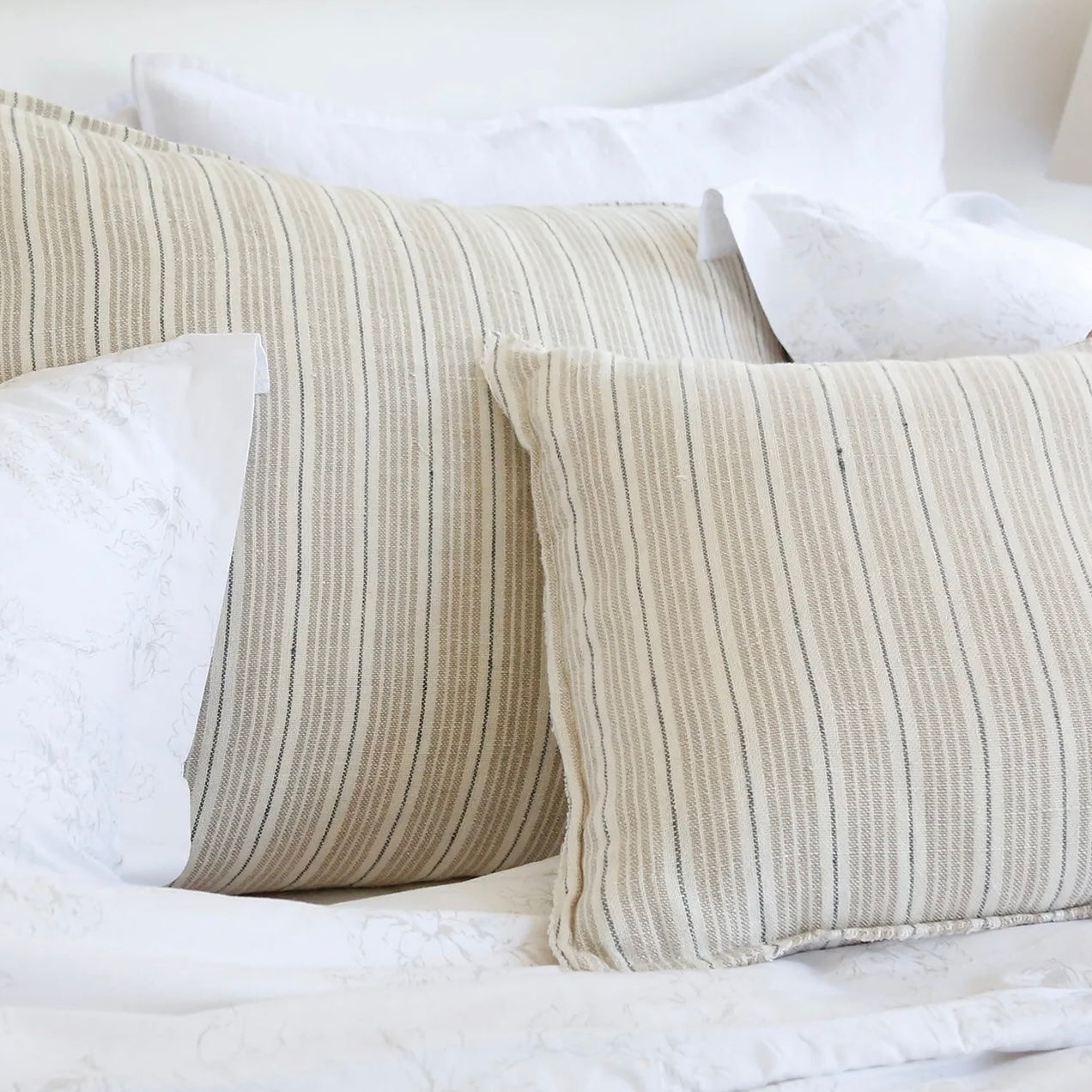 Pom Pom at Home Newport Striped Linen Pillow with Insert ~ 20 x 20 - Image 1