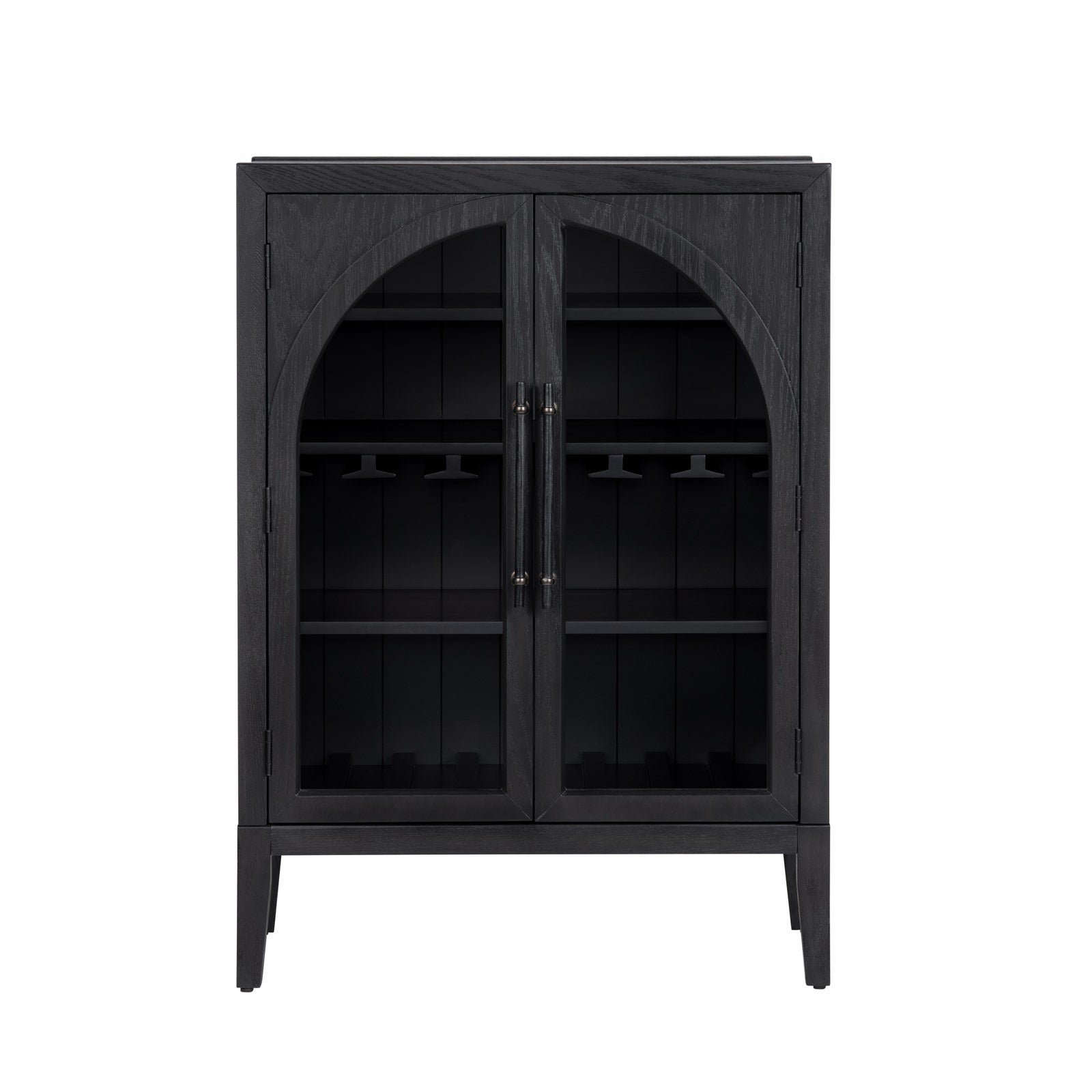 Crestview Collection Braxton Black Wine Cabinet - Image 2