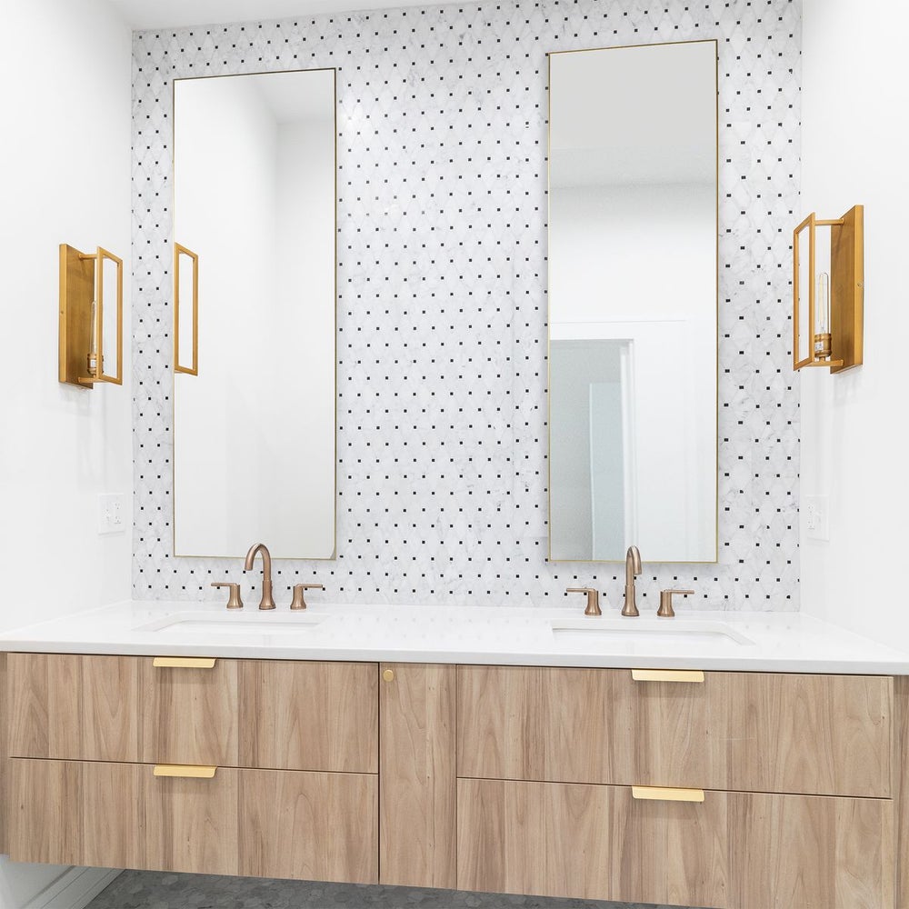 Casa Bella Living Thin Gold Framed Mirror - Image 1