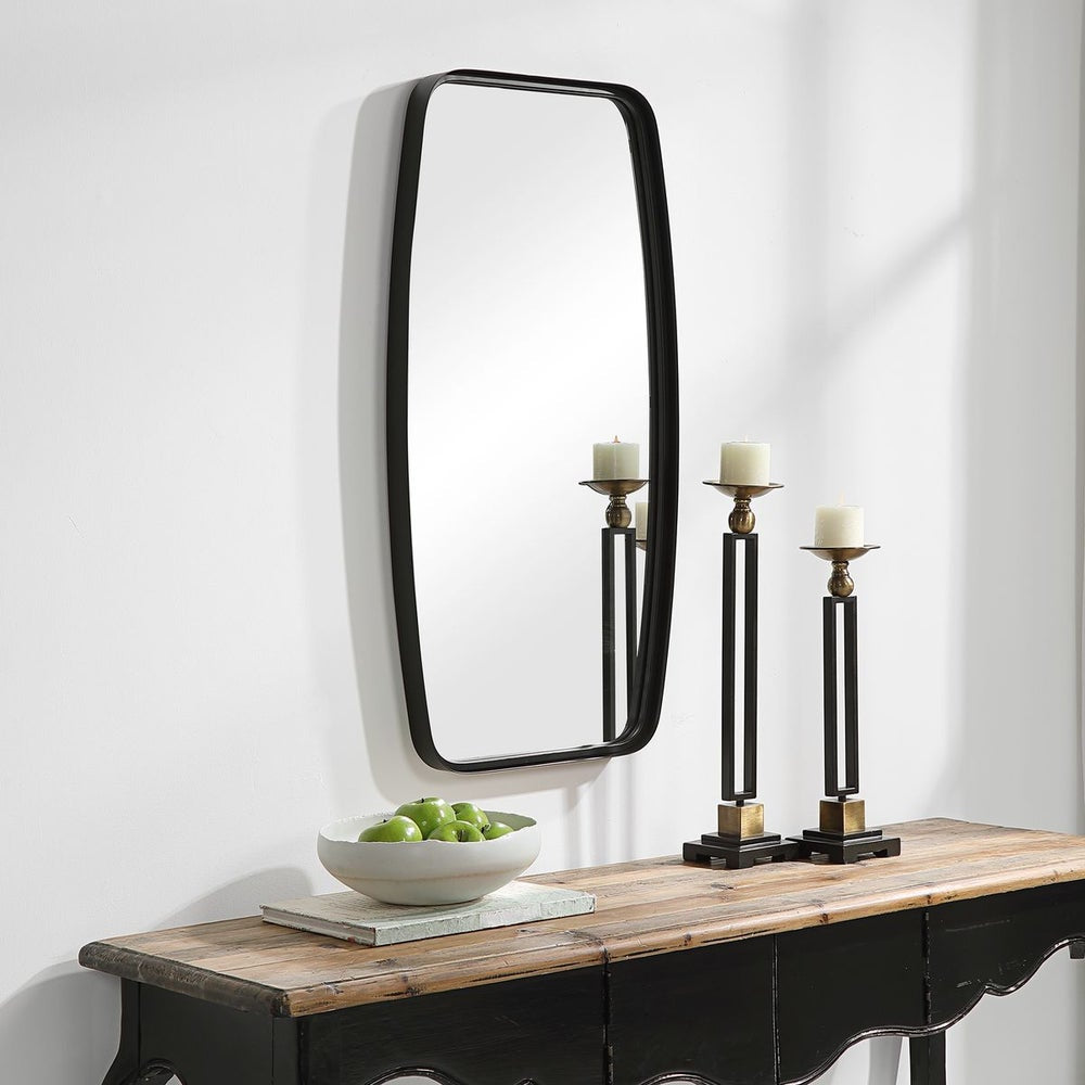 Casa Bella Living Unique Framed Matte Black Mirror - Image 2