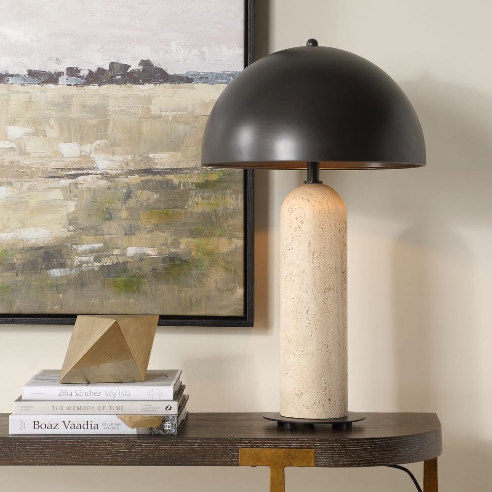 Uttermost Tanaka Honed Travertine Table Lamp ~ Indoor & Outdoor Use